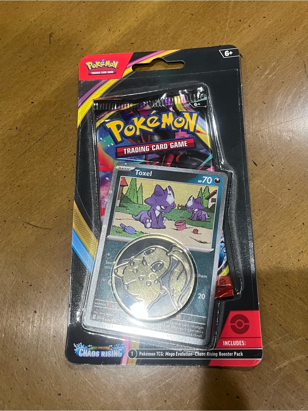 BRAND NEW POKEMON PACK - MEGA EVOLUTION CHAOS RISING + TOXEL & COIN UNOPENED TCG